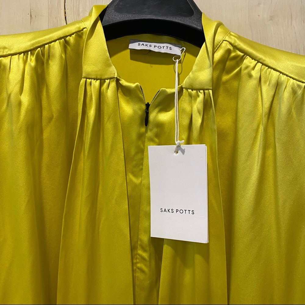 Saks Potts Yellow Silk Dress 🌼🌼🌼 - Picture 5 of 10